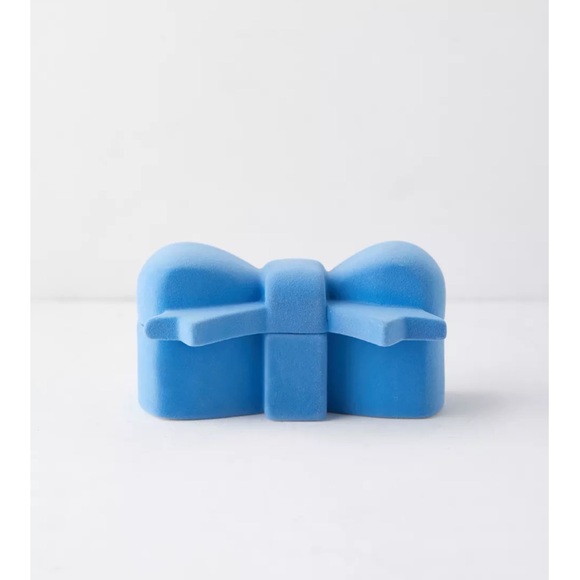 Urban Outfitters Blue Bow Flocked Trinket Box - Picture 5 of 9